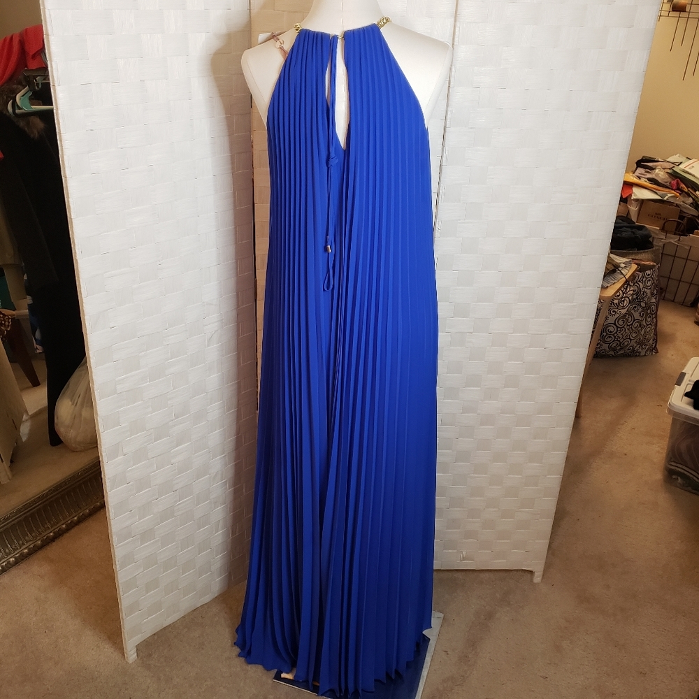 TED BAKER NWT Blue pleated swing maxi dress - Picture 2 of 8